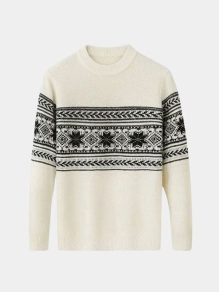 100% Wool Fair Isle Pullover Sweater Jumper - Cross & Crown - Cross & Crown