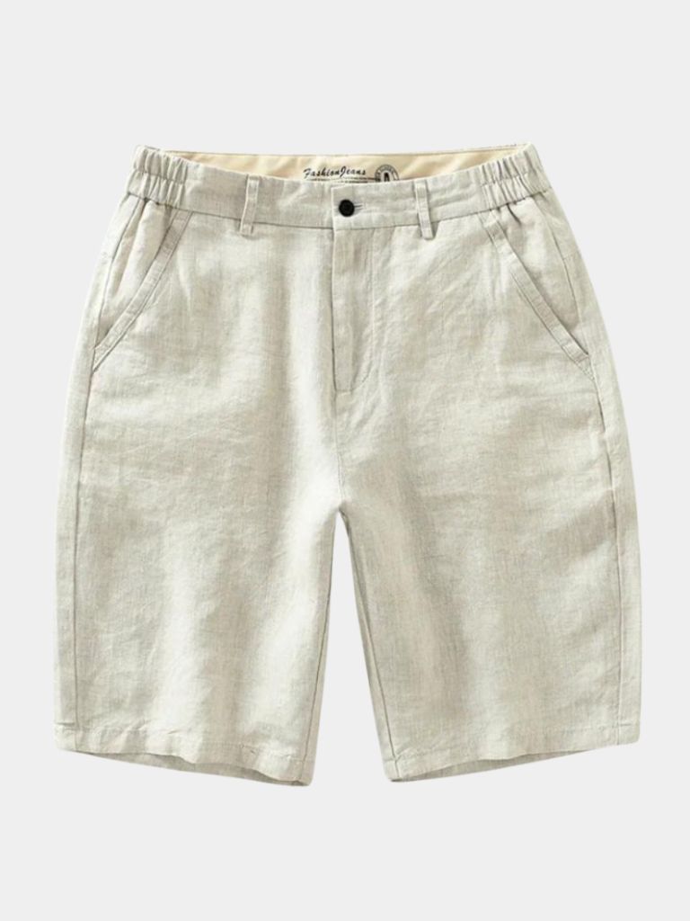 Bleu Horizon Linen Shorts - Cross & Crown