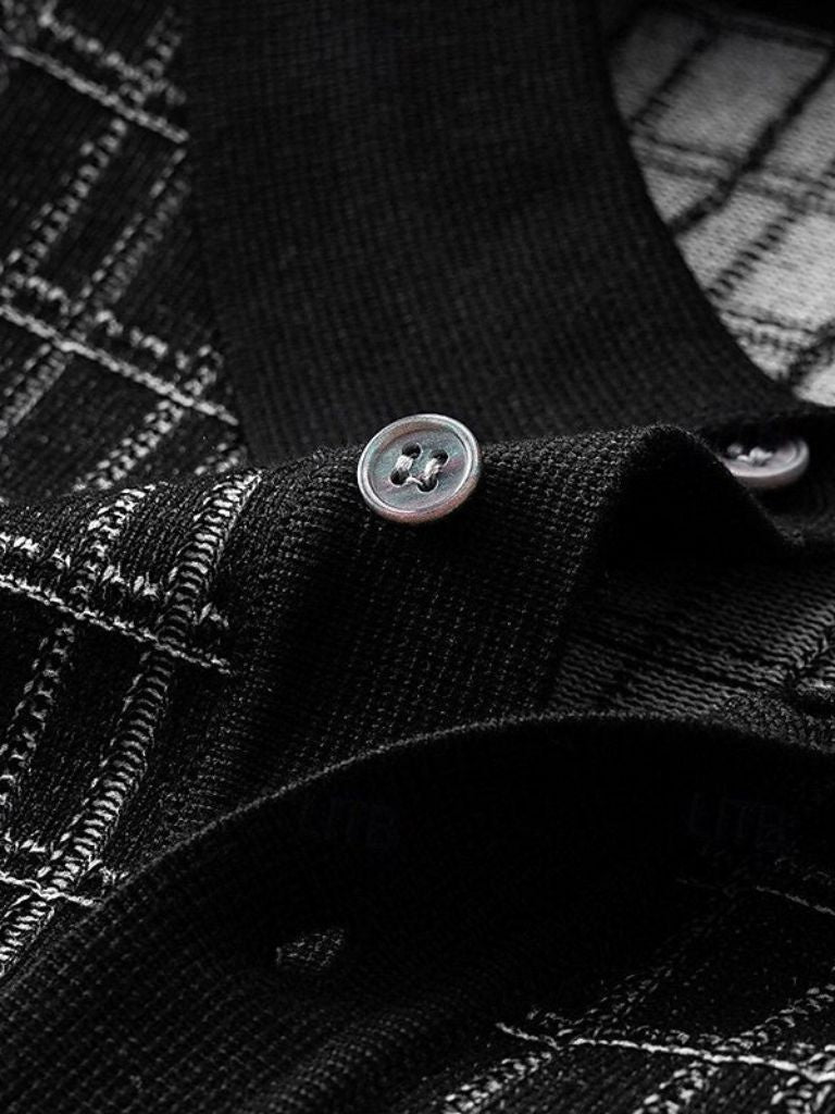 Classic Noir Knit Polo Shirt - Cross & Crown