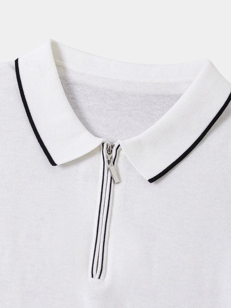 Ivory Elite Long Sleeve Polo – Cross & Crown