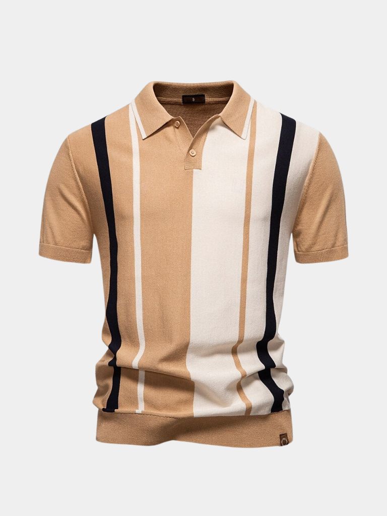 Retro Stripe Polo – Cross & Crown