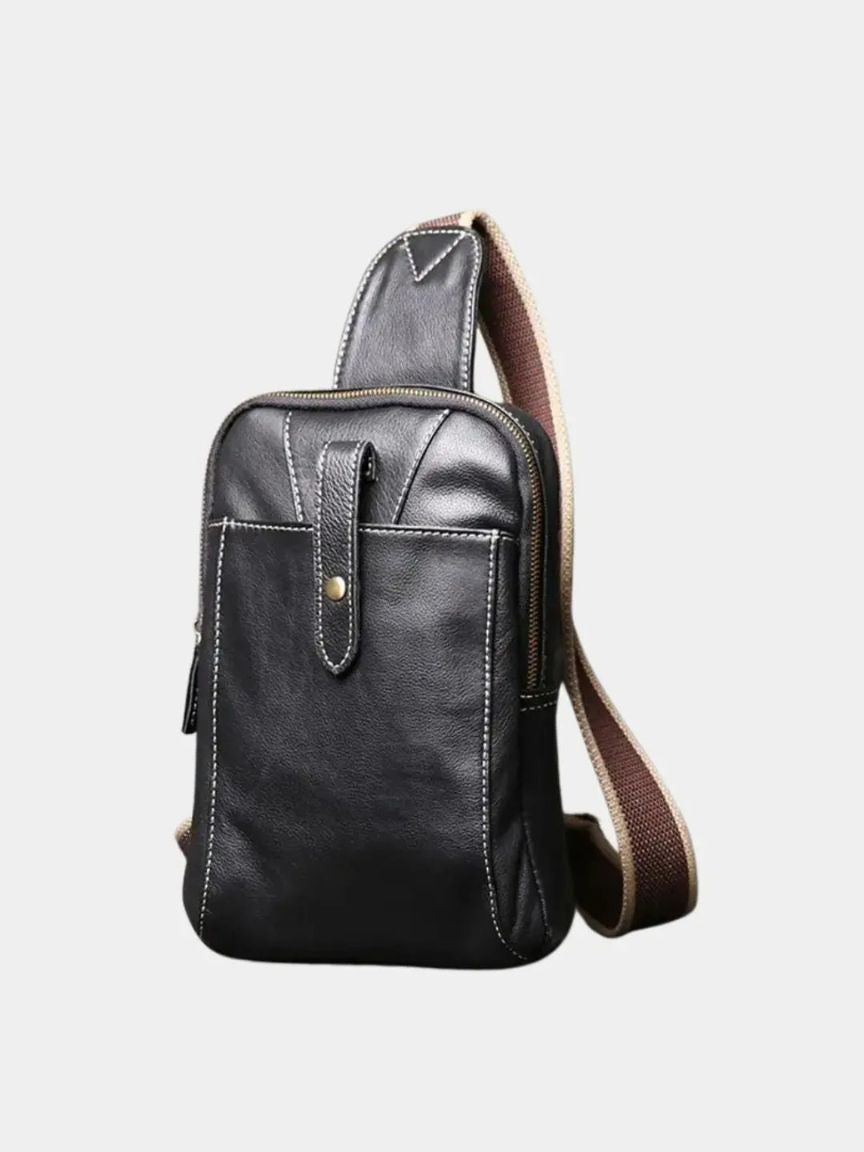 Minimalist Leather Shoulder Bag - Cross & Crown