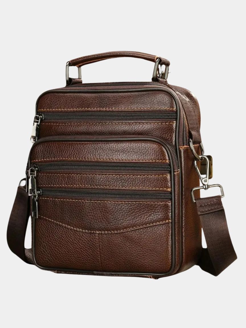 Leather Men's Shoulder Bag - Cross & Crown
