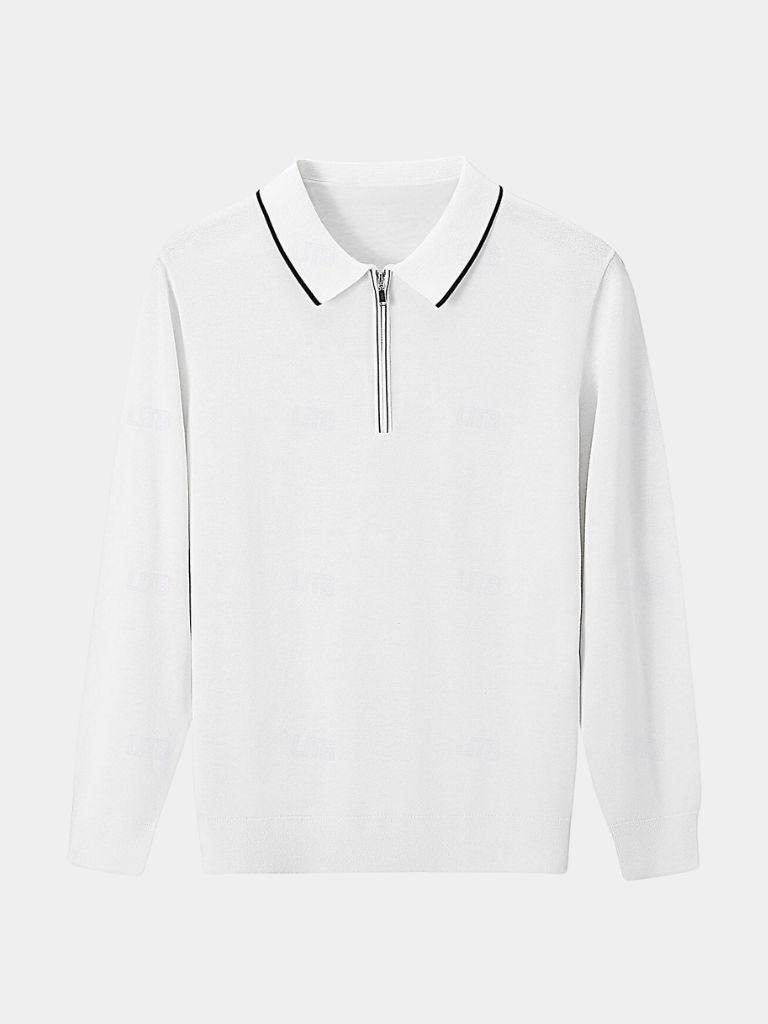 Ivory Elite Long Sleeve Polo – Cross & Crown