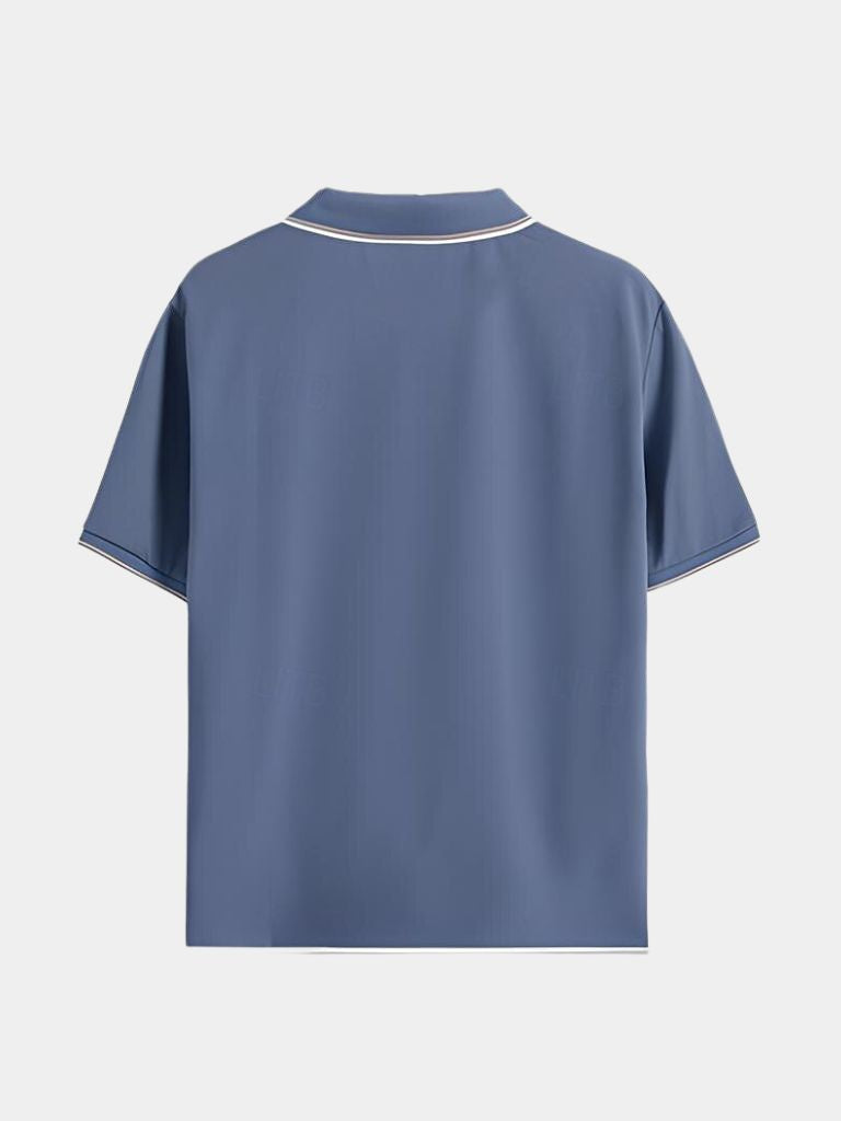 Timeless Black V-Neck Polo - Cross & Crown