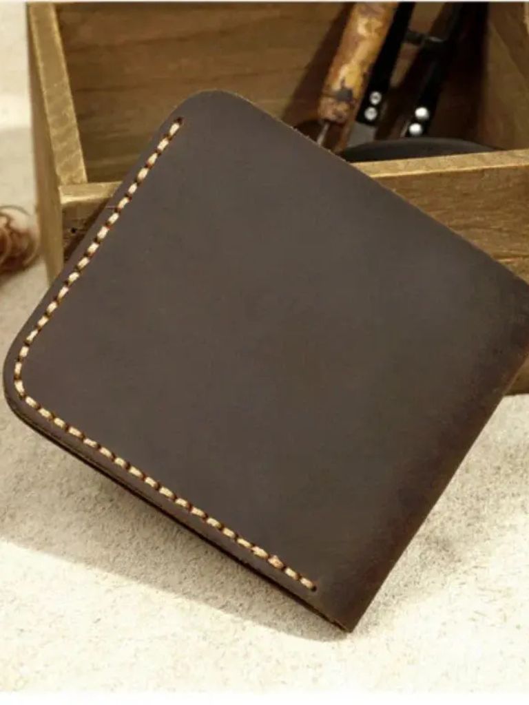 Handmade Vintage Leather Wallet - Cross & Crown