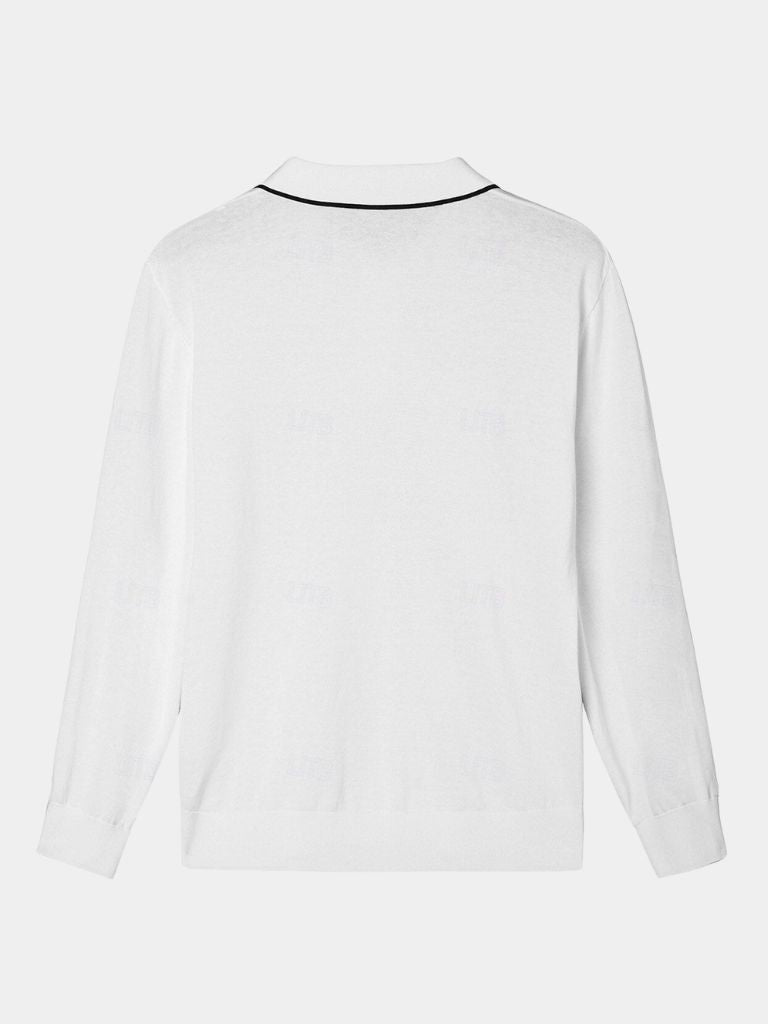 Ivory Elite Long Sleeve Polo – Cross & Crown