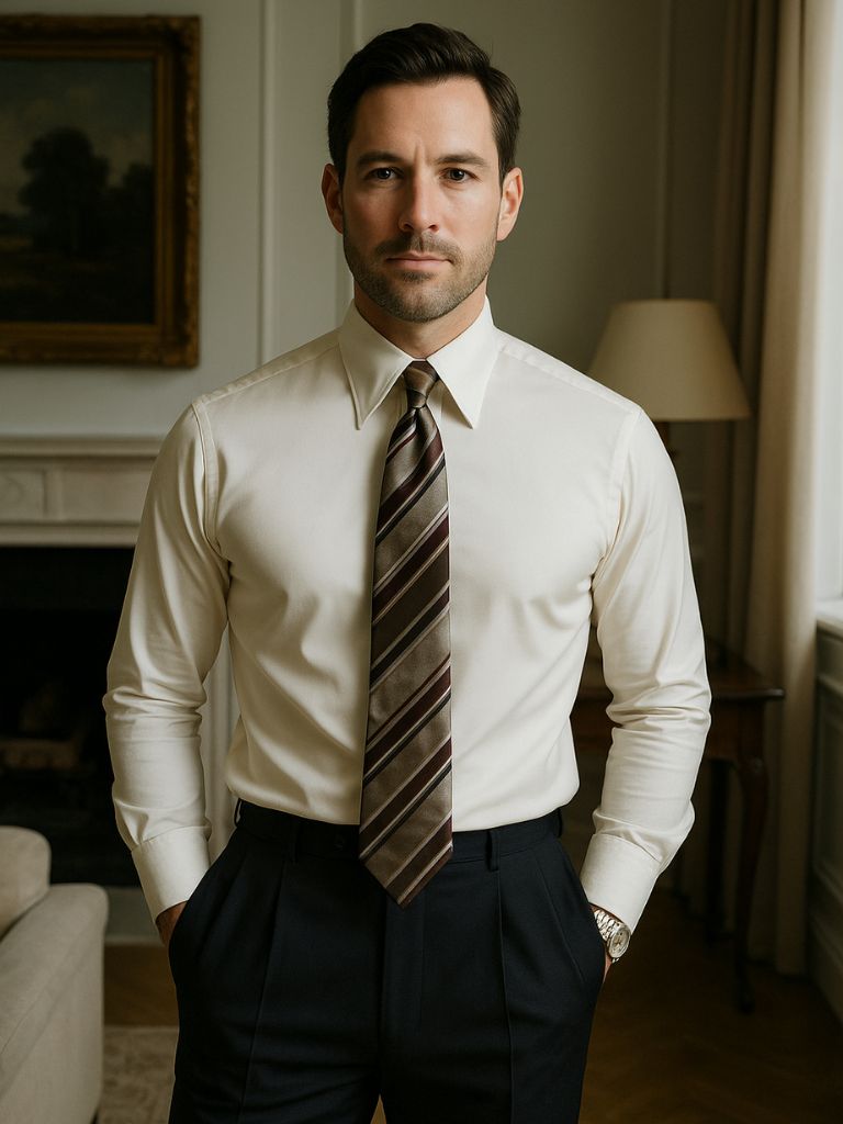 Elegant Spearpoint Collar Shirt - Cross & Crown