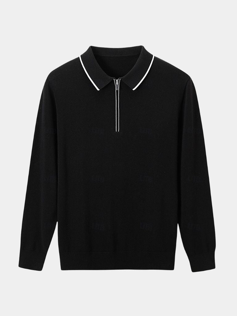 Ivory Elite Long Sleeve Polo – Cross & Crown