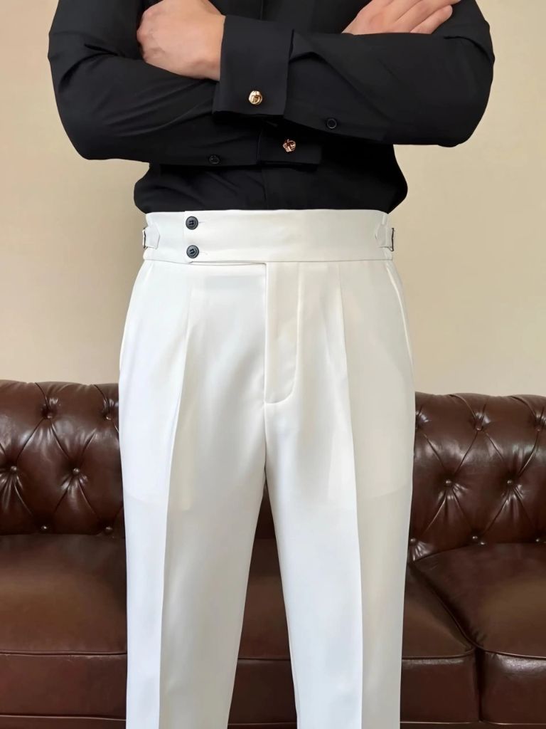 Classic Italia Sidetab Elastic Trousers - Cross & Crown
