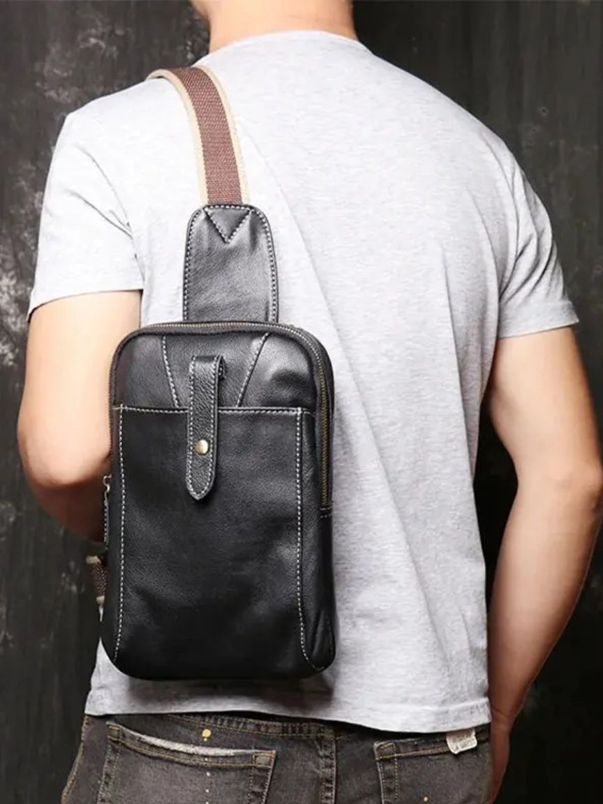 Minimalist Leather Shoulder Bag - Cross & Crown