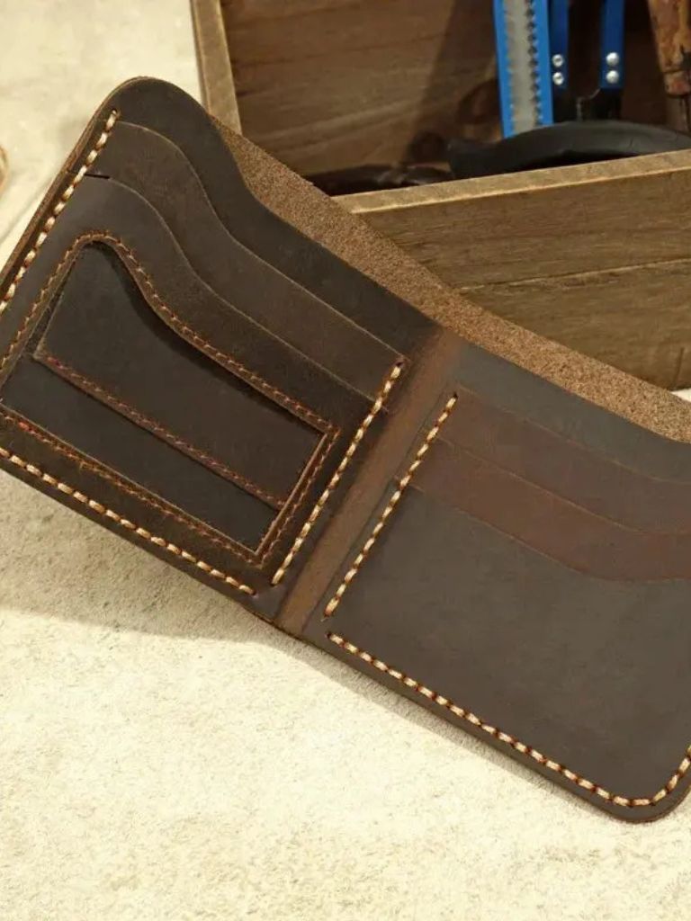 Handmade Vintage Leather Wallet - Cross & Crown