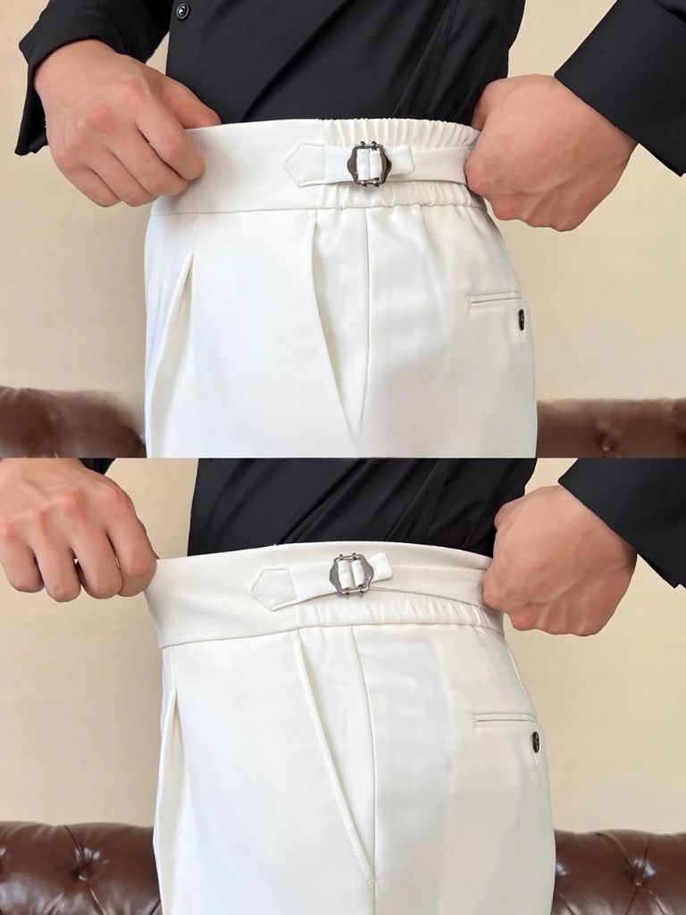Classic Italia Sidetab Elastic Trousers - Cross & Crown