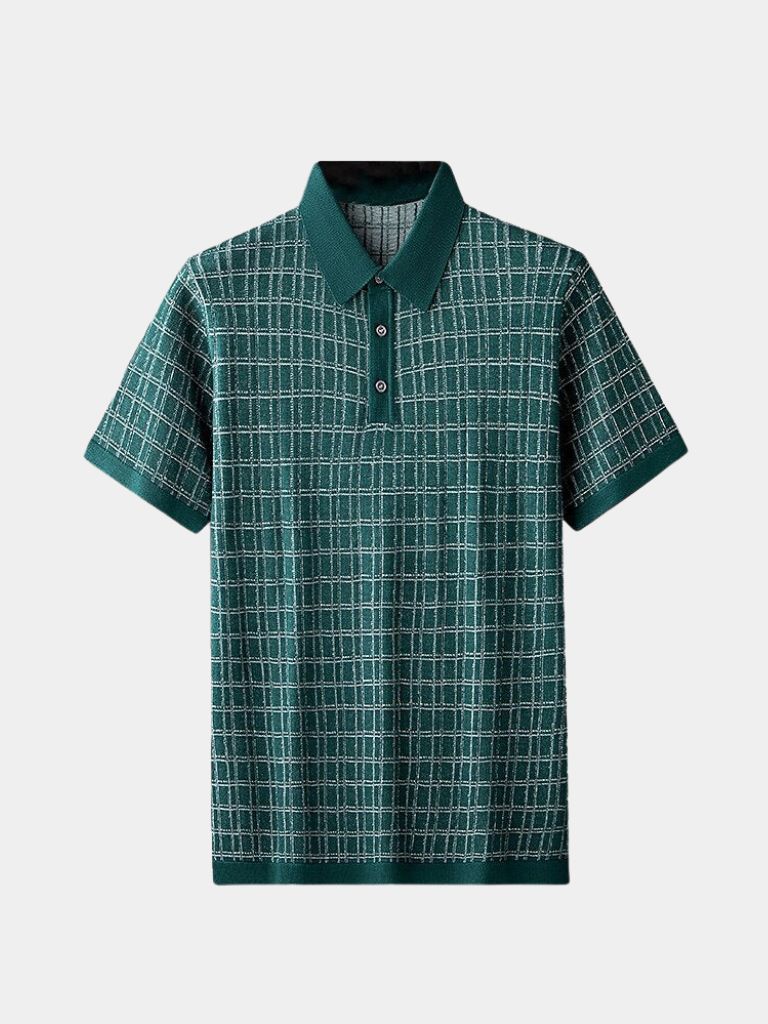 Classic Noir Knit Polo Shirt - Cross & Crown