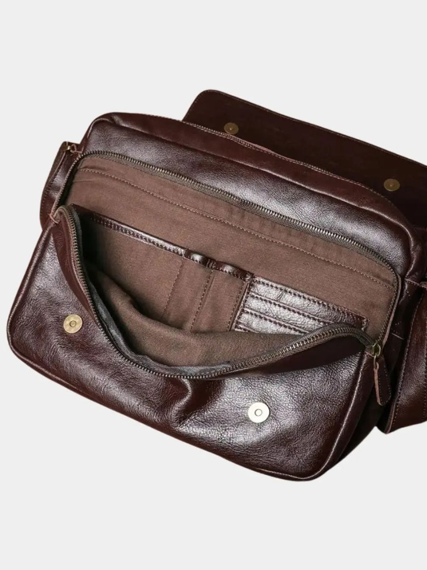 Classic Messenger Leather Bag - Cross & Crown