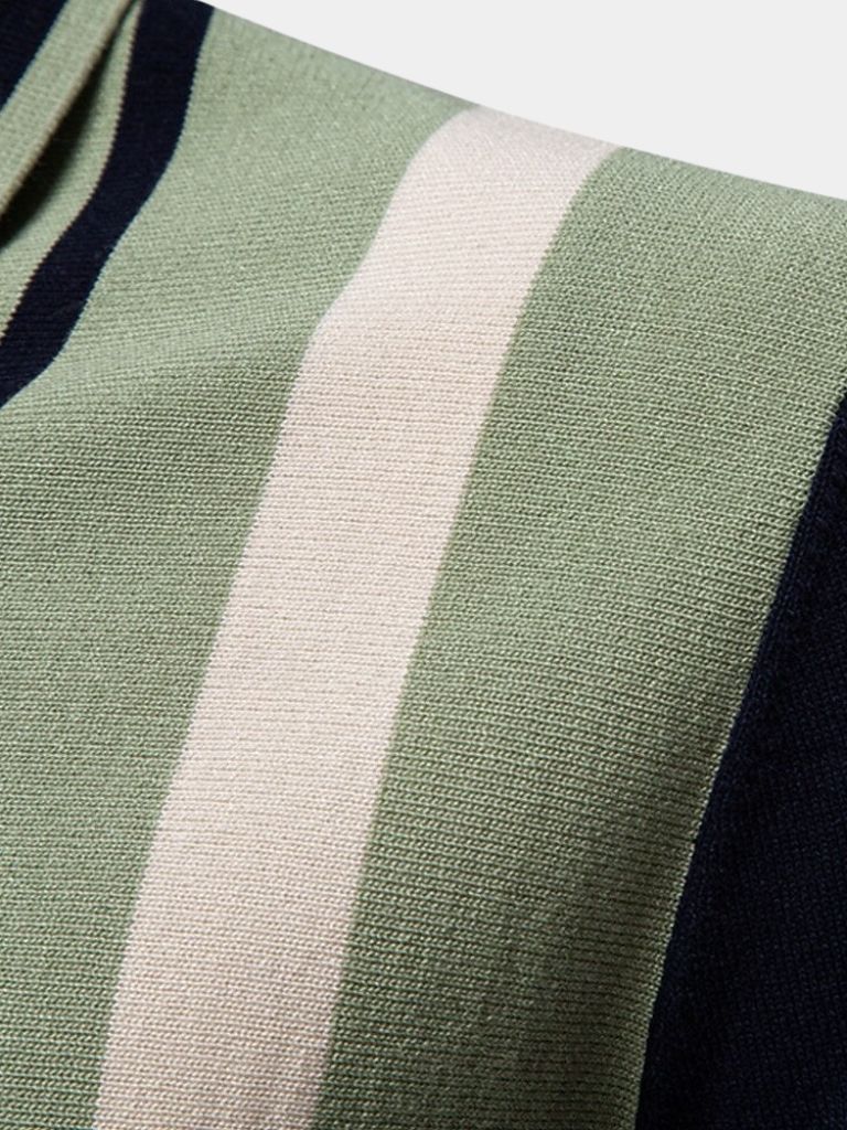 Retro Stripe Polo – Cross & Crown