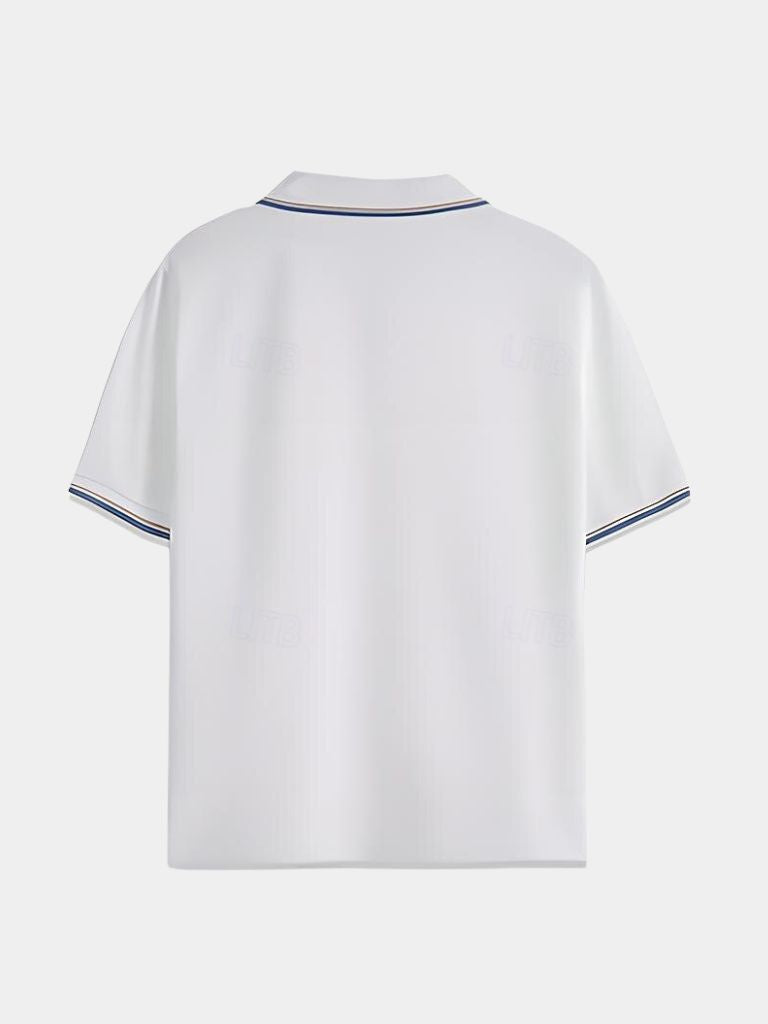 Timeless Black V-Neck Polo - Cross & Crown