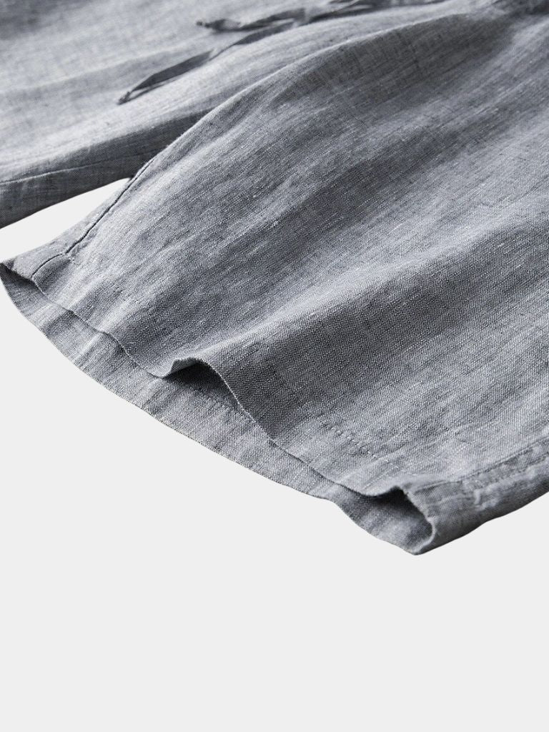 Gris Mariner Linen Shorts - Cross & Crown