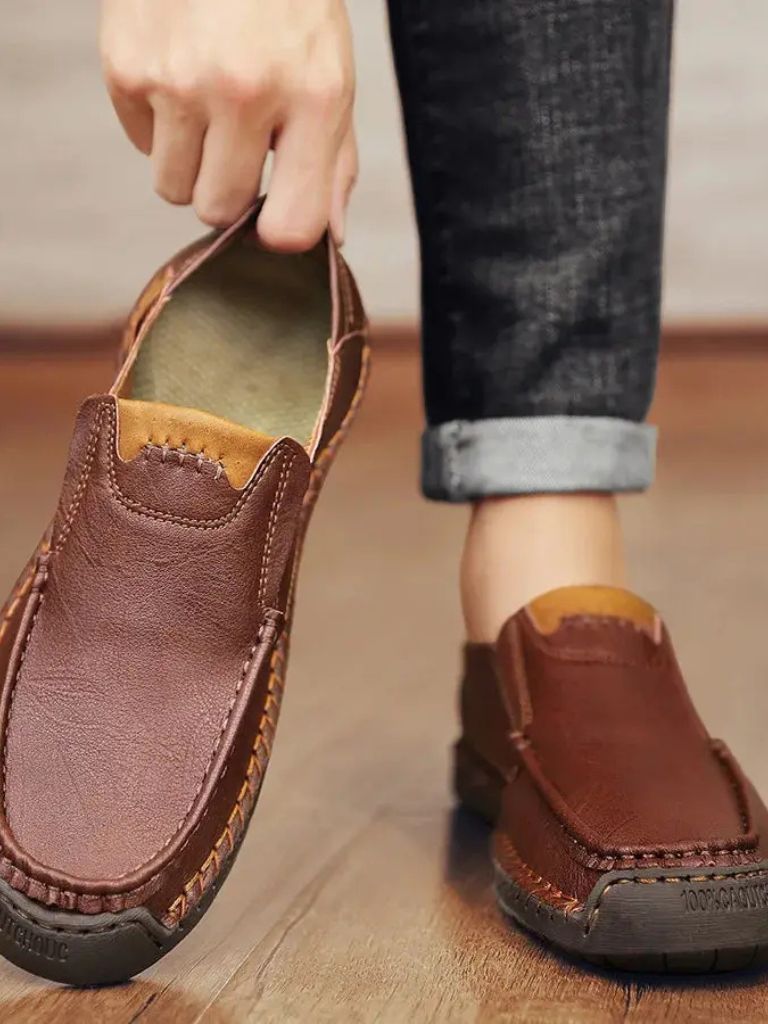 Comfortable Leather Moccasins Shoes - Cross & Crown