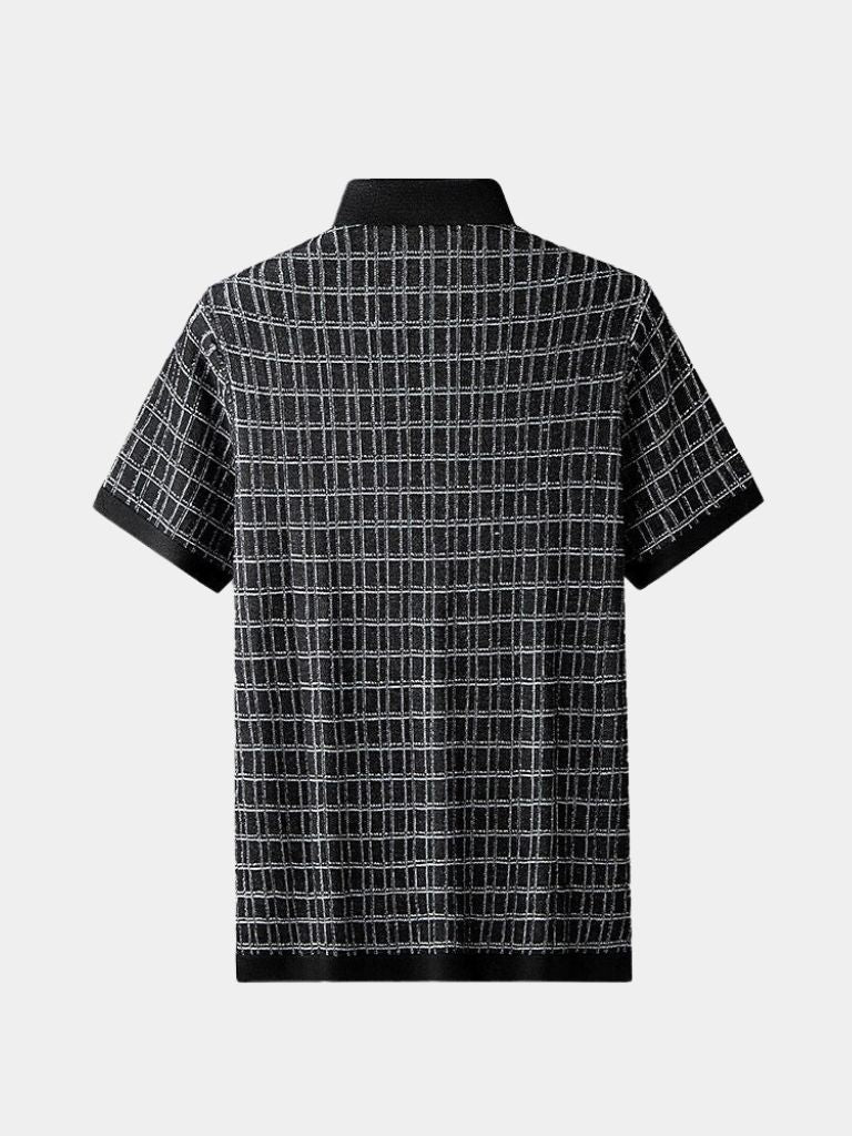 Classic Noir Knit Polo Shirt - Cross & Crown