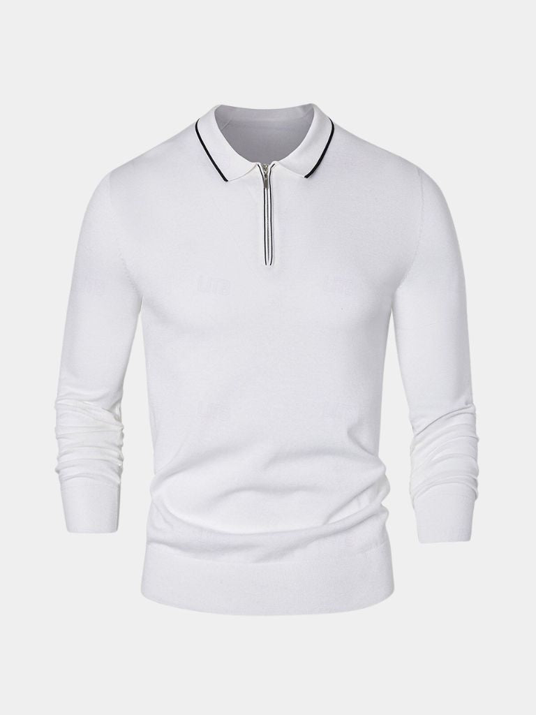 Ivory Elite Long Sleeve Polo – Cross & Crown
