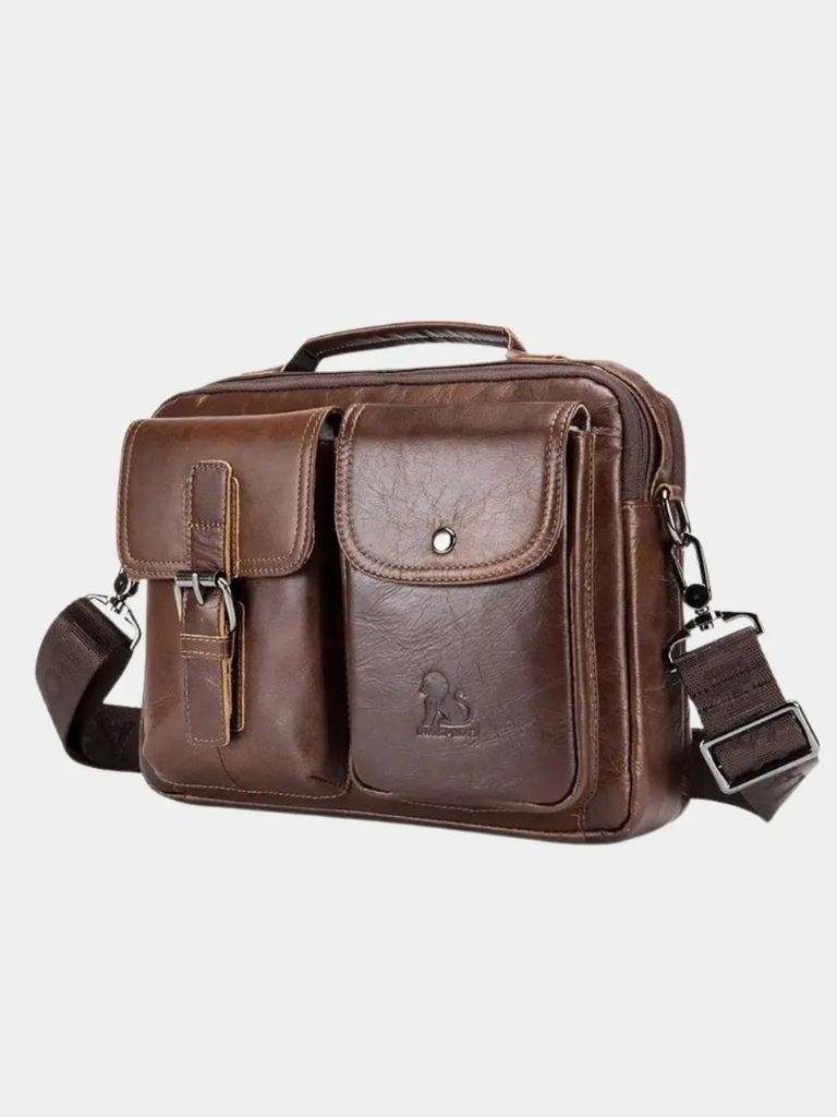 Retro Leather Square Shoulder Bag - Cross & Crown