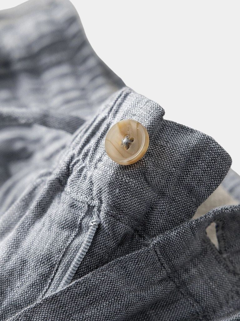 Gris Mariner Linen Shorts - Cross & Crown