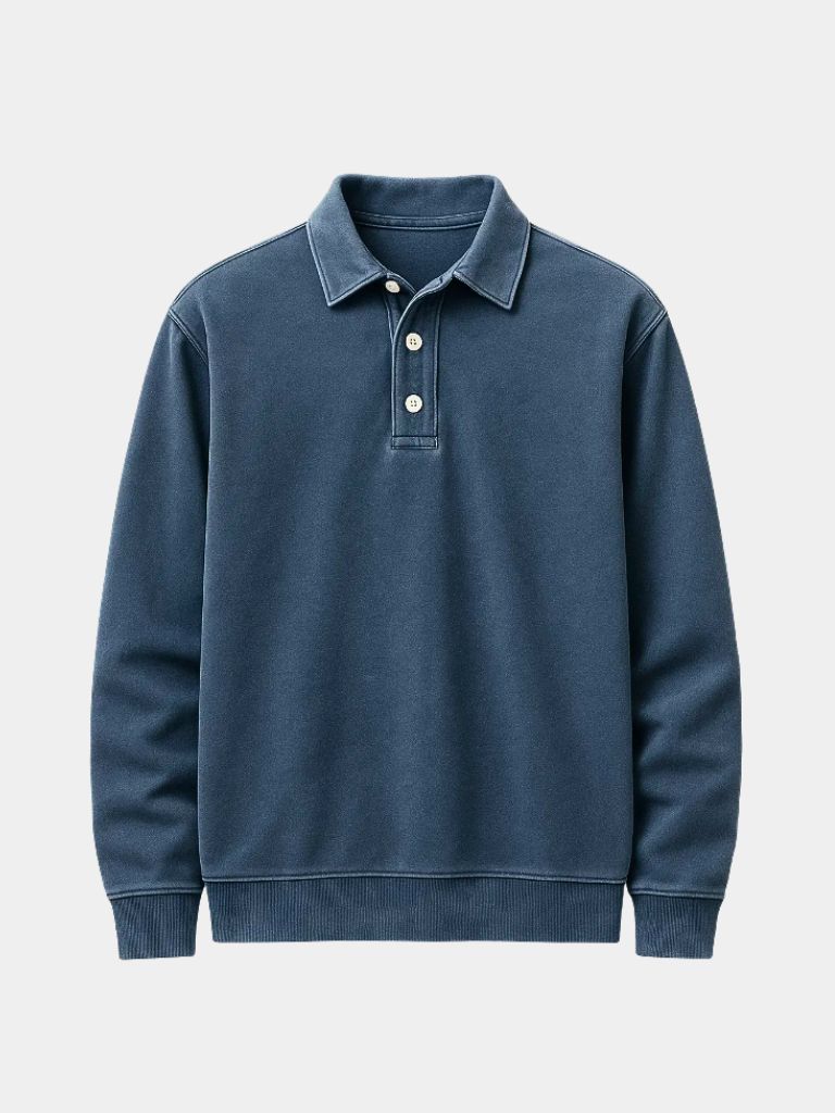 Canyon Mist Long Sleeve Polo Shirt – Cross & Crown