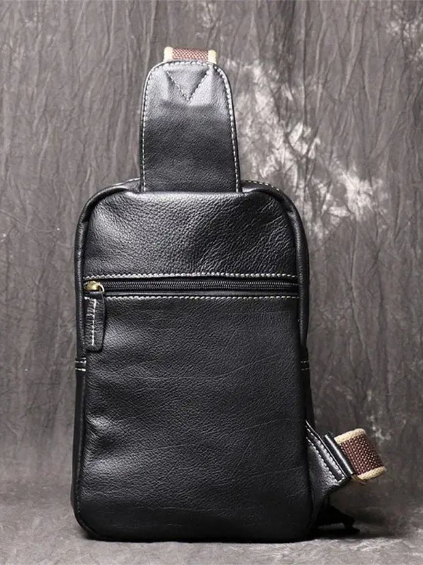 Minimalist Leather Shoulder Bag - Cross & Crown
