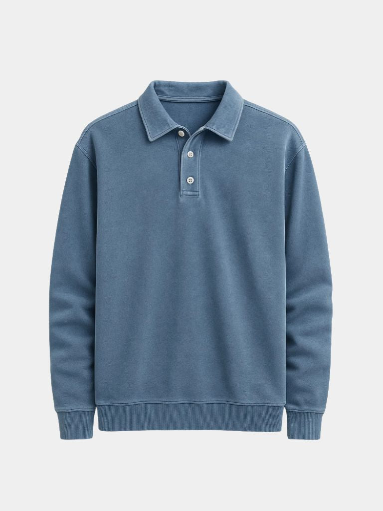 Canyon Mist Long Sleeve Polo Shirt – Cross & Crown