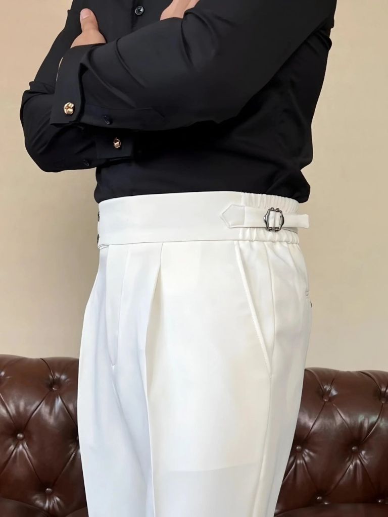 Classic Italia Sidetab Elastic Trousers - Cross & Crown