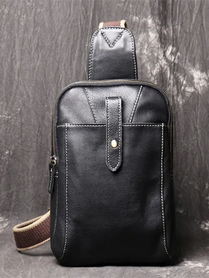 Minimalist Leather Shoulder Bag - Cross & Crown