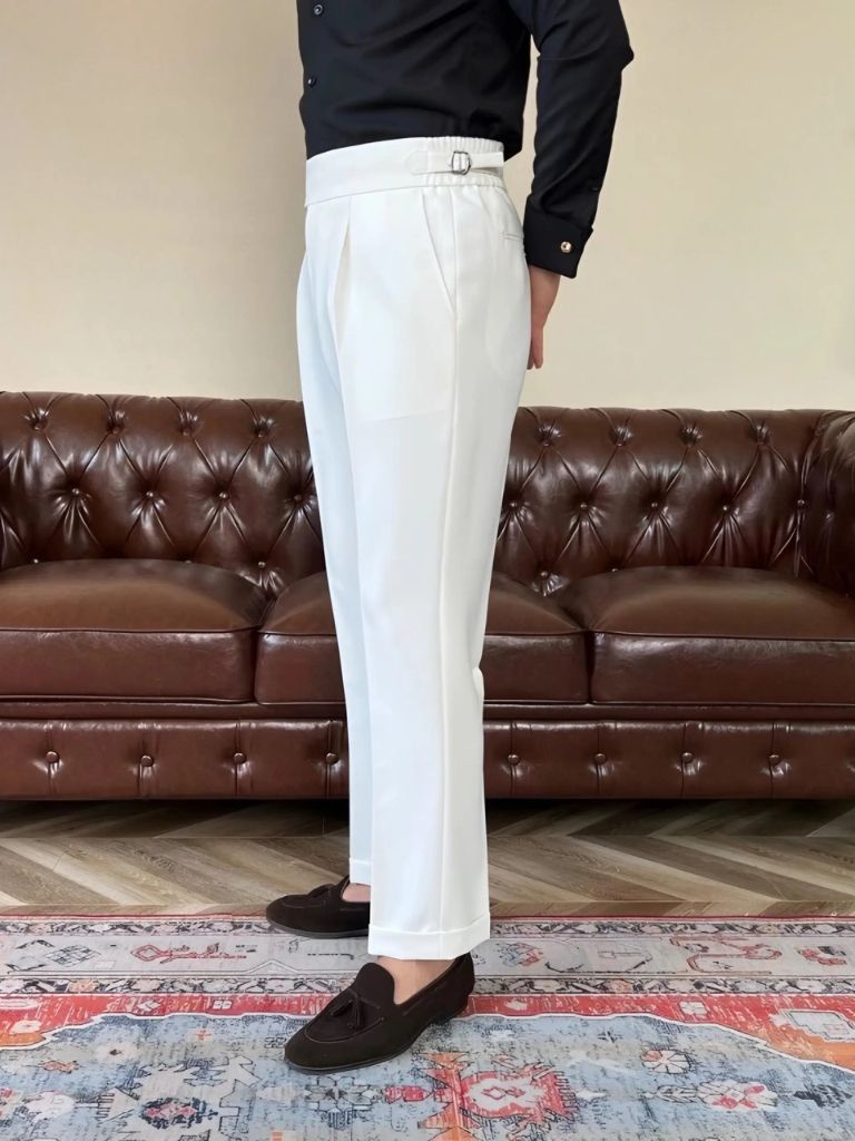 Classic Italia Sidetab Elastic Trousers - Cross & Crown
