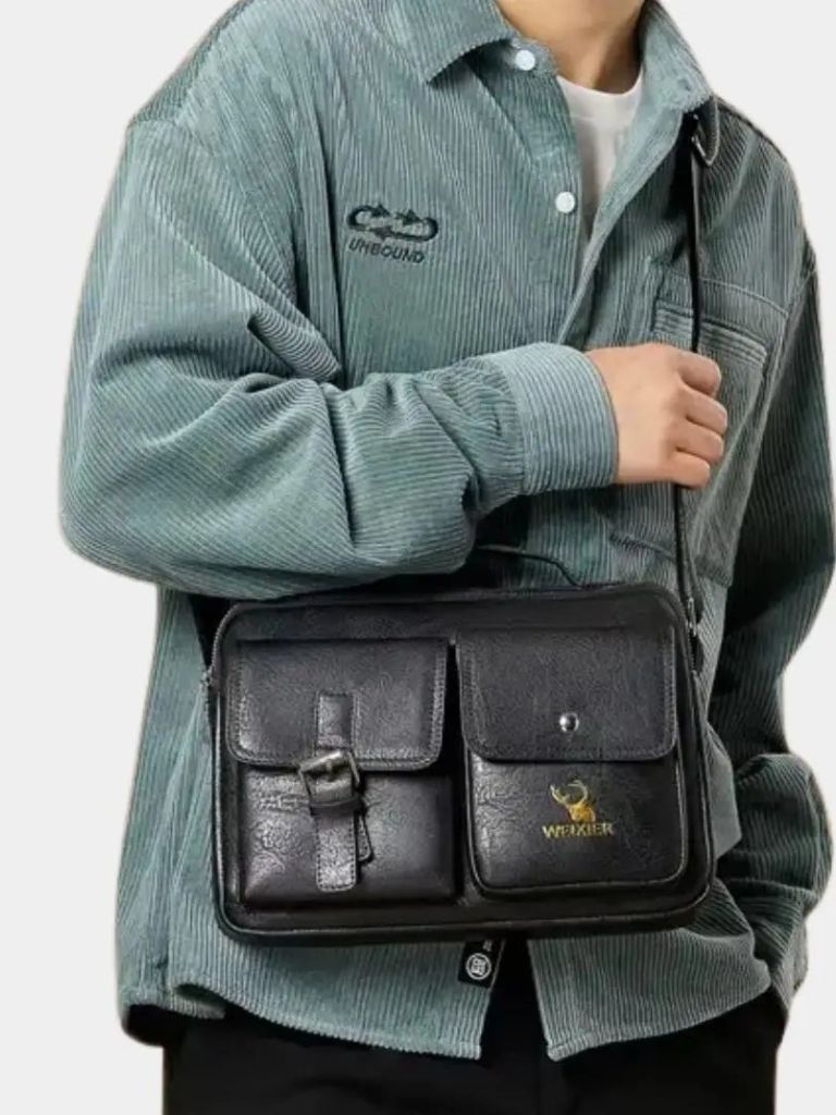 Retro Leather Square Shoulder Bag - Cross & Crown