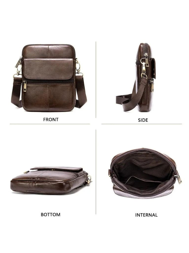 Essential Leather Shoulder Bag - Cross & Crown