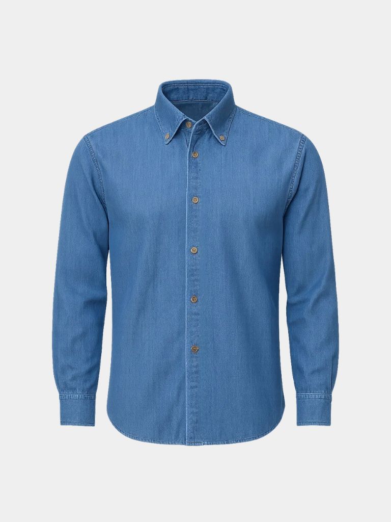 Elegant Denim Shirt - Cross & Crown