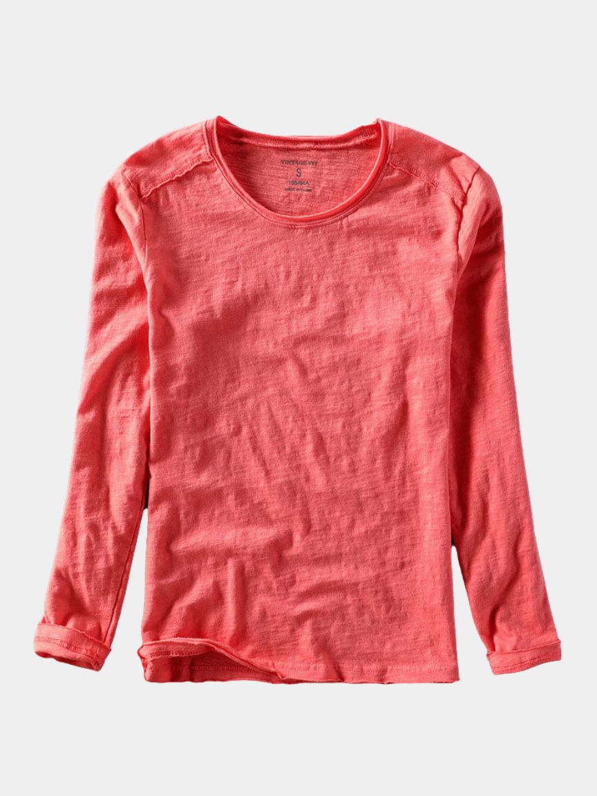 Essential Vintage Cotton Long Sleeve Tee - Cross & Crown