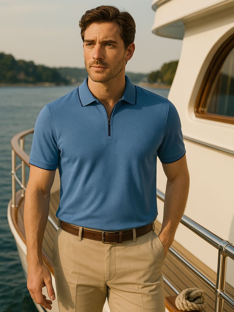 Regis Quarter Zip Polo – Cross & Crown