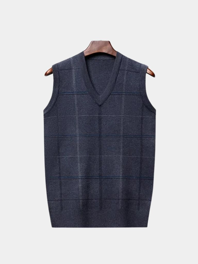 Academic Checkered Kinit Vest - Cross & Crown - Cross & Crown