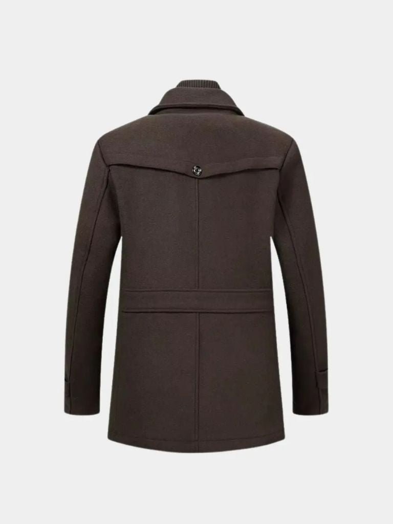 Aristocratic Black Wool Overcoat - Cross & Crown - Cross & Crown