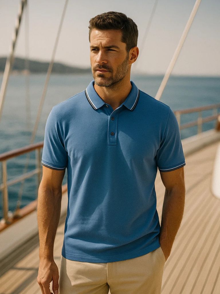 Azure Classic Polo – Cross & Crown - Cross & Crown