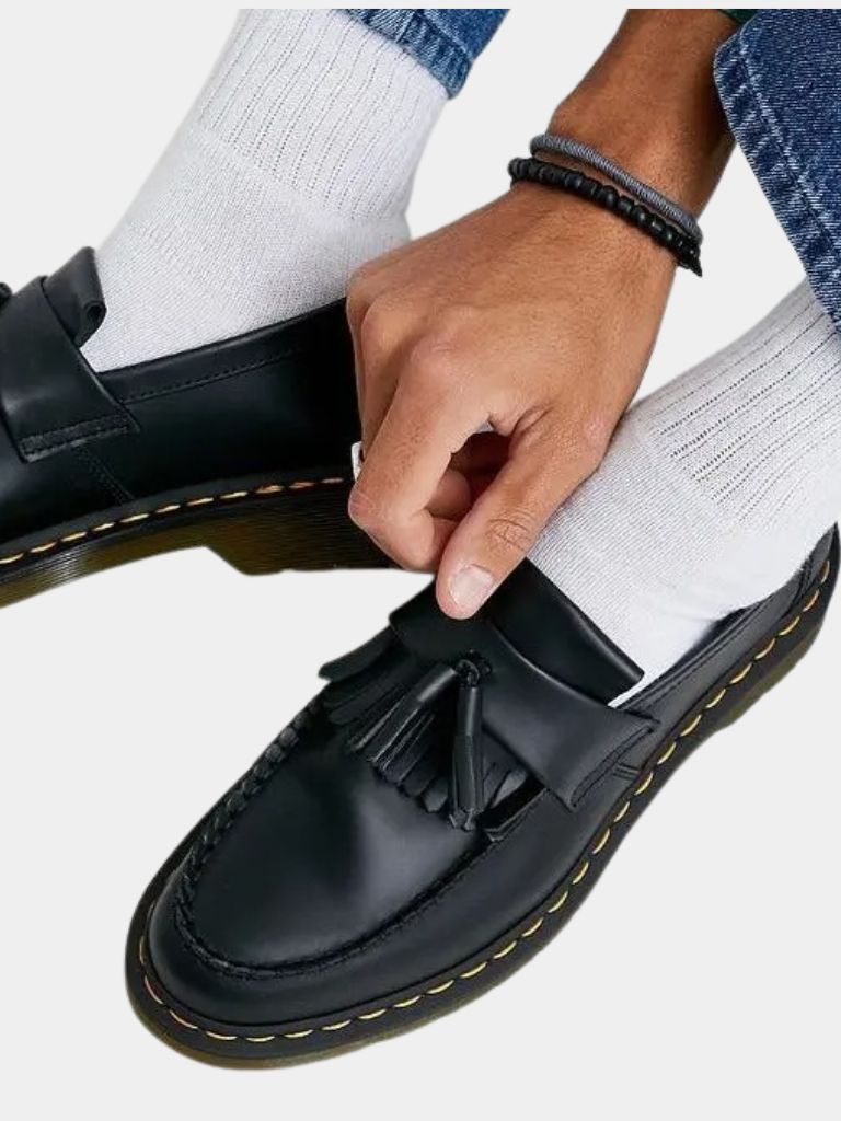Black Leather Loafers - Cross & Crown - Cross & Crown
