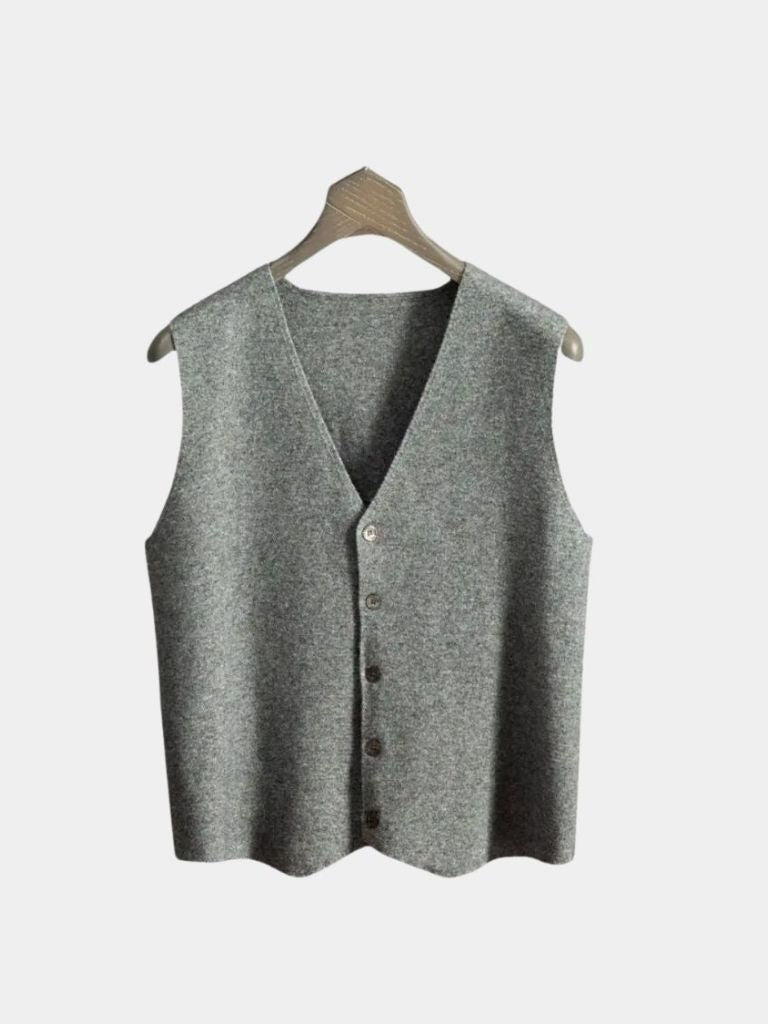 Cashmere Cardigan Vest - Cross & Crown - Cross & Crown