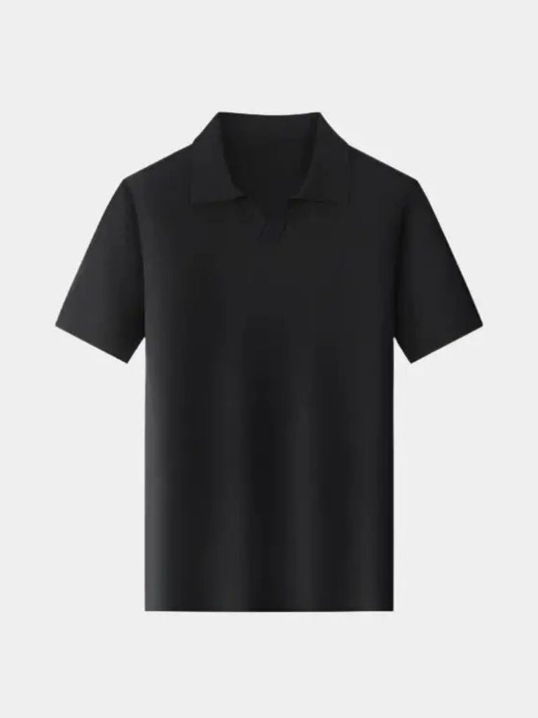 Casual Buttonless Knit Polo Shirt - Cross & Crown - Cross & Crown