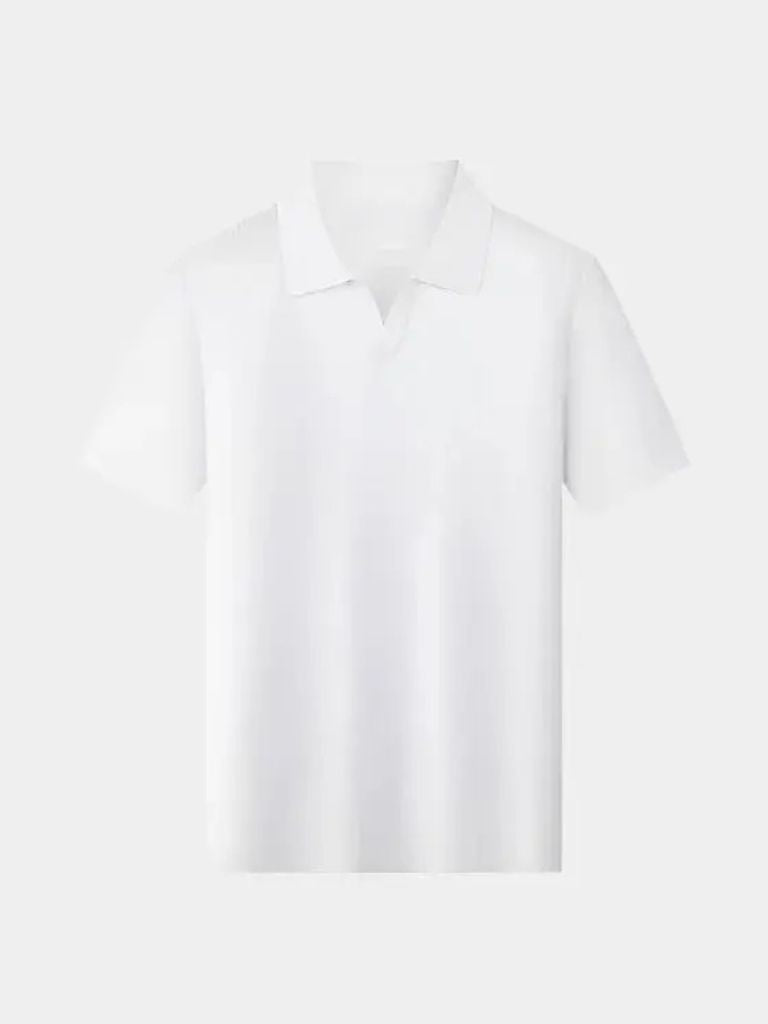 Casual Buttonless Knit Polo Shirt - Cross & Crown - Cross & Crown