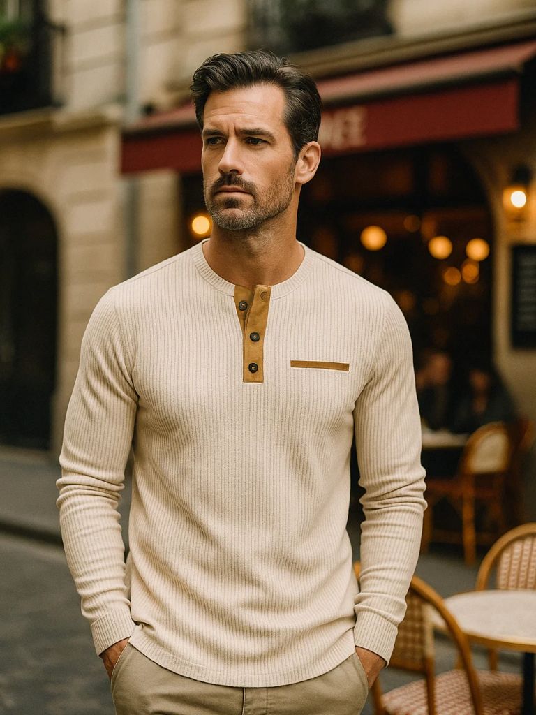 Corduroy Long Sleeve T-Shirt - Cross & Crown - Cross & Crown