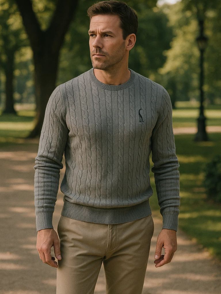 Cotton Crew Neck Pullover Sweater - Cross & Crown - Cross & Crown