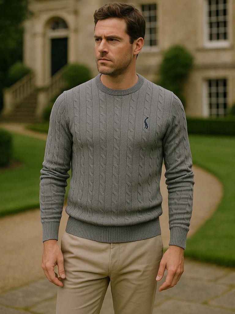 Cotton Crew Neck Pullover Sweater - Cross & Crown - Cross & Crown