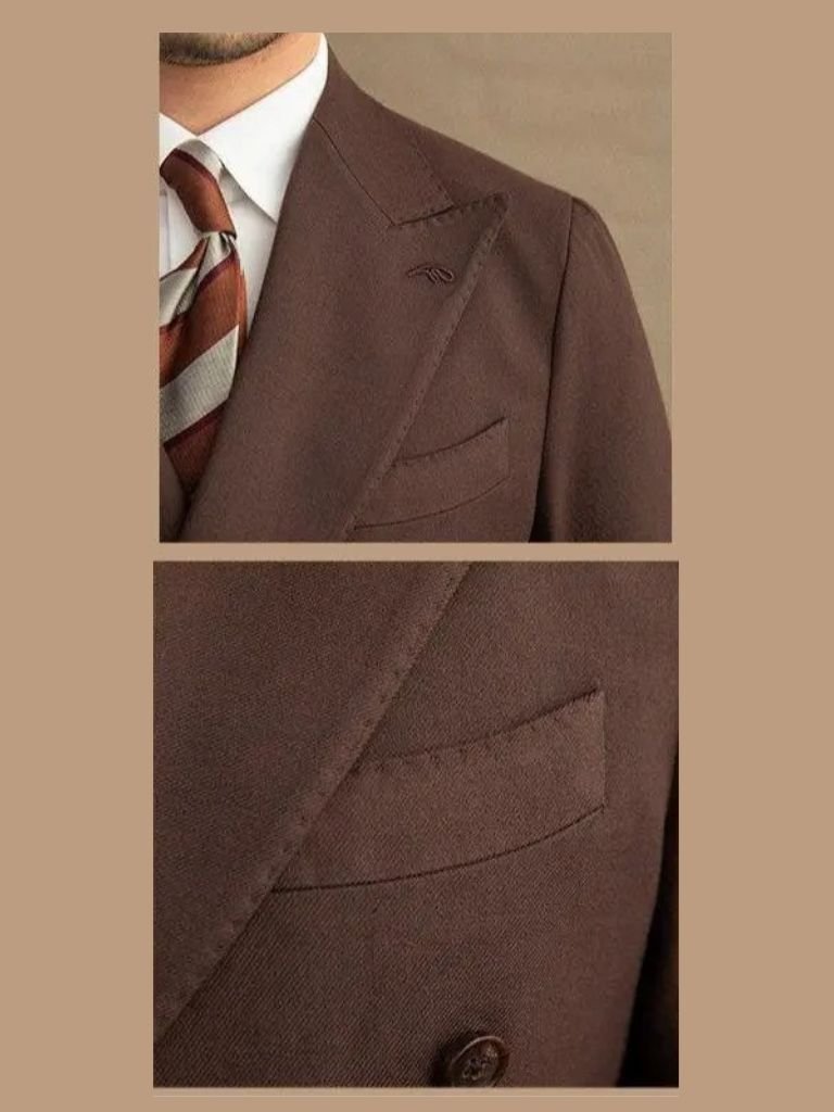 Dark Brown Garbadine Suit (Jacket + Trousers) - Cross & Crown - Cross & Crown