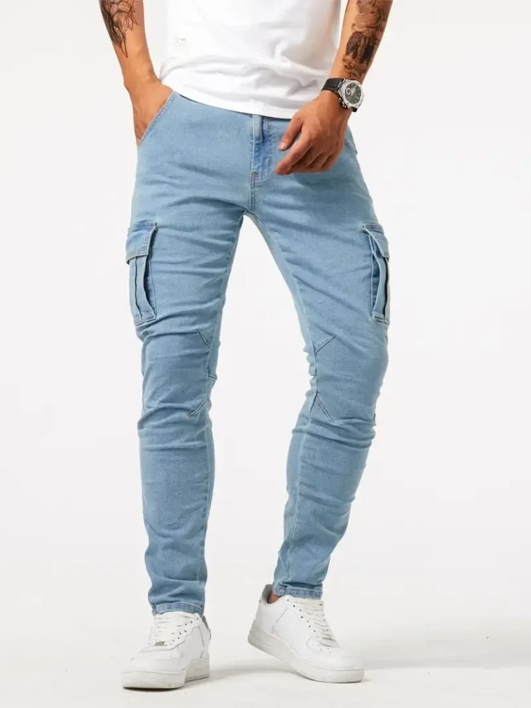 Denim Jeans Cargo Trousers - Cross & Crown - Cross & Crown